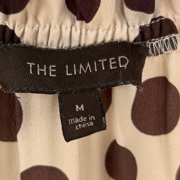 The Limited Sleeveless Polka Dot Peplum Top Brown Peppy Retro Office Size Medium - Picture 4 of 7